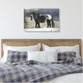 Appaloosa-paard in de sneeuw canvas afdruk (Insitu (Slaapkamer))