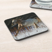 Appaloosa-paard met sneeuw bier onderzetter (Linkerzijde)