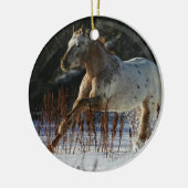 Appaloosa-paard met sneeuw keramisch ornament (Links)