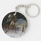 Appaloosa-paard met sneeuw sleutelhanger (Achterkant)