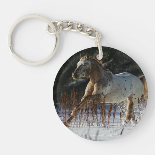Appaloosa-paard met sneeuw sleutelhanger (Voorkant)
