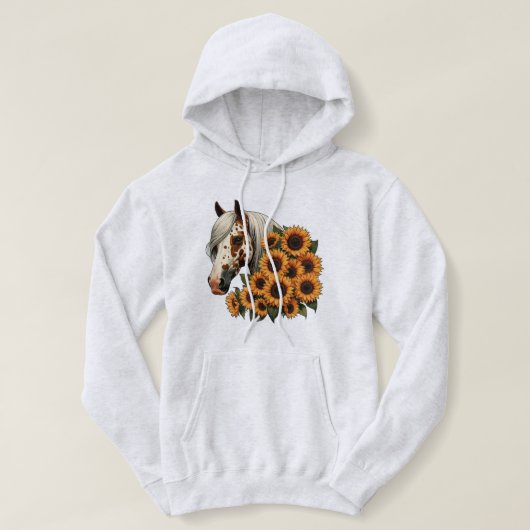 Appaloosa Paard met Zonnebloemen Hoodie (Design voorkant)
