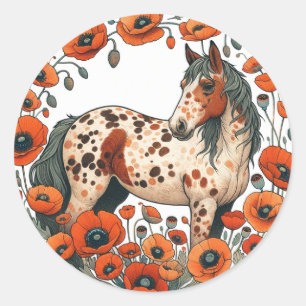 Appaloosa Paard Poppy Appy Paarden Ronde Sticker