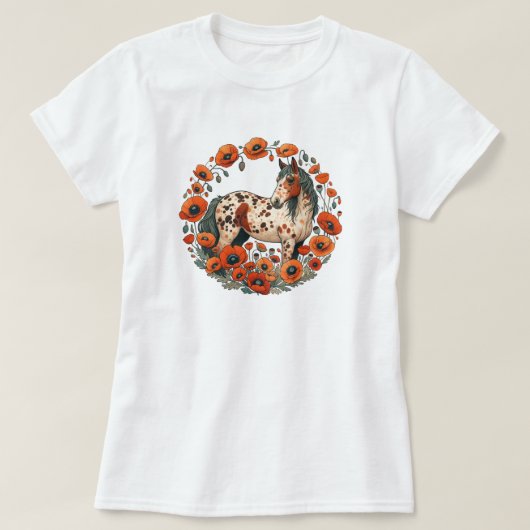 Appaloosa Paard Poppy Appy Paarden T-shirt (Design voorkant)