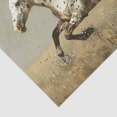 Appaloosa Paard Running Oil Painting Decoupage Tissuepapier (Detail)