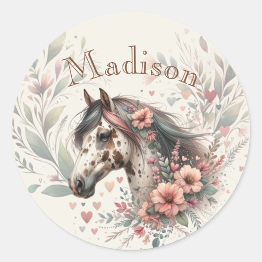 Appaloosa Paard Verjaardag Ronde Sticker (Voorkant)
