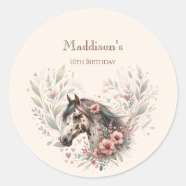 Appaloosa Paard Verjaardag  Ronde Sticker