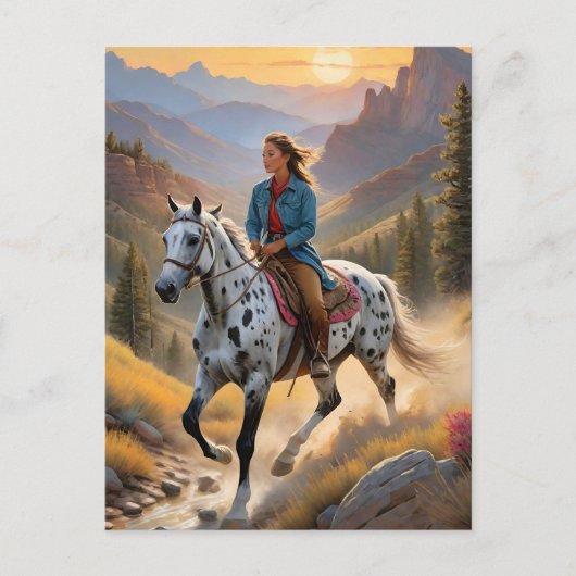 Appaloosa Paard Waterverf Luipaard Briefkaart (Voorkant)