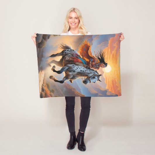 Appaloosa Paard Waterverf Luipaard Fleece Deken (In situ)