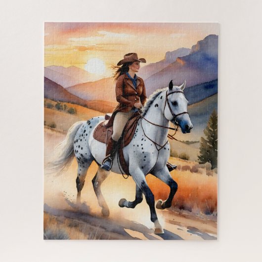 Appaloosa Paard Waterverf Luipaard Legpuzzel (Verticaal)