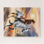 Appaloosa Paard Waterverf Luipaard Legpuzzel (Horizontaal)