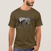 Appaloosa-paard, zwart geblustte t-shirt (Voorkant)