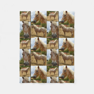 Appaloosa Paarden Fotocollage, Klein Fleece Deken