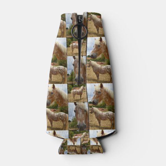 Appaloosa Paardenfotocollage Flesjeskoeler (Achterkant)