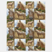 Appaloosa Paardenfotocollage, groot Fleece Deken (Voorkant)