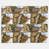 Appaloosa Paardenfotocollage, groot Fleece Deken (Voorkant (Horizontaal))