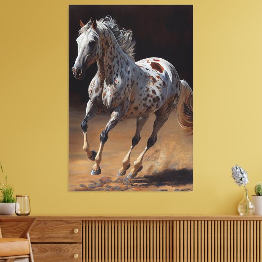 Appaloosa Paarsolie Verf Canvas Afdruk (Insitu (Woonkamer))