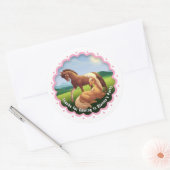 Appaloosa Palomino Pony Birthday Favor  Ronde Sticker (Envelop)