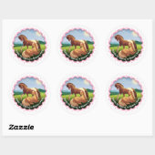 Appaloosa Palomino Pony Birthday Favor  Ronde Sticker (Vel)