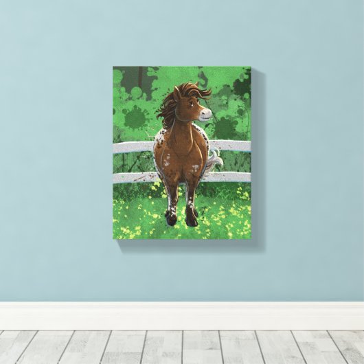 Appaloosa Pony Canvas Afdruk (Insitu (Houten vloer))