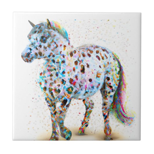 Appaloosa Pony keramische tegel Tegeltje (Voorkant)