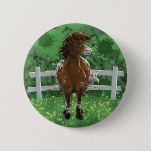Appaloosa Pony Ronde Button 5,7 Cm