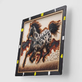 Appaloosa Prairie: kunst, tijd, stijl, vrijheid Vierkante Klok (Hoek)