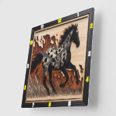 Appaloosa Prairie: tijd, kunst, stijl, wildheid Vierkante Klok (Hoek)