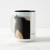 Appaloosa Spotted Horse Tweekleurige Koffiemok (Voorkant links)