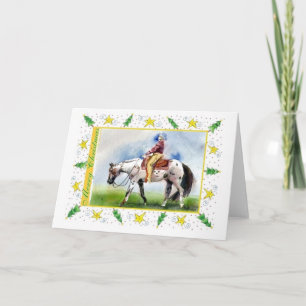 Appaloosa Western Plezier Blank Kerst Kaart