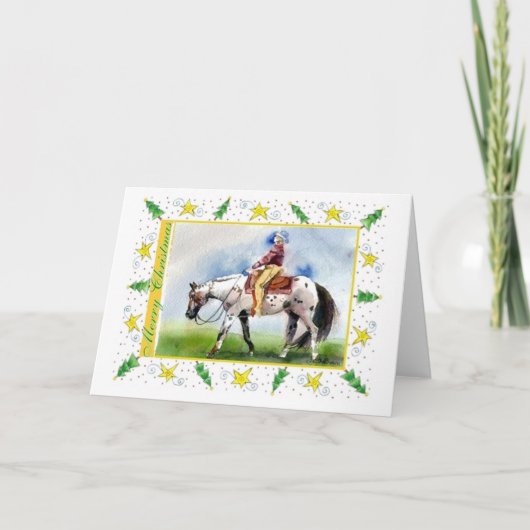 Appaloosa Western Plezier Blank Kerst Kaart (Voorkant)