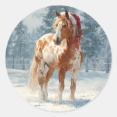 Appalossa Horse Christmas Sticker (Voorkant)