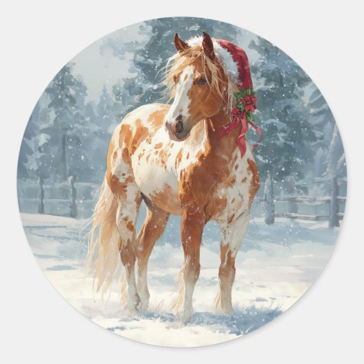 Appalossa Horse Christmas Sticker (Voorkant)