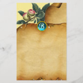 APPARAAT BRANCH, Parchment Blue Gemstone Monogram Briefpapier (Voorkant)