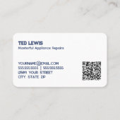 Apparaat Elektronica Reparatie QR Visitekaartje (Achterkant)