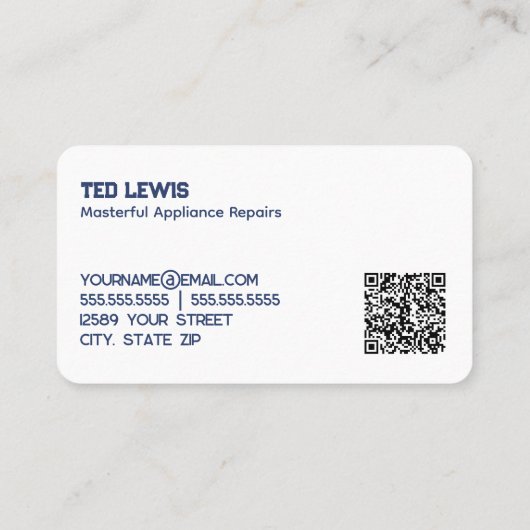 Apparaat Elektronica Reparatie QR Visitekaartje (Achterkant)