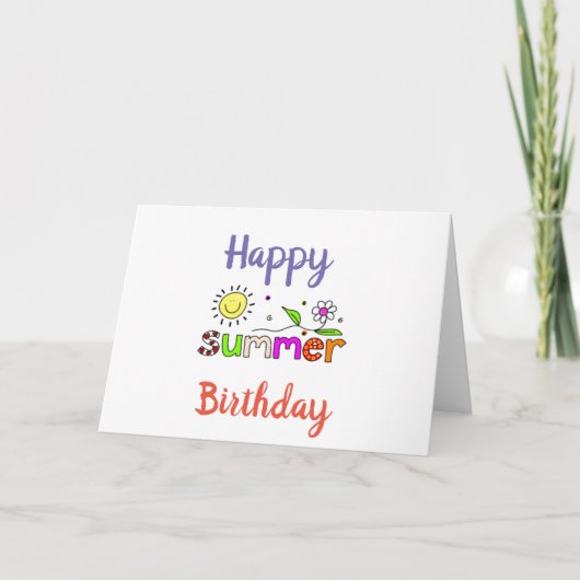 APPARAAT ****SUMMER**** BIRTHDAY VOOR U! KAART (Voorkant)