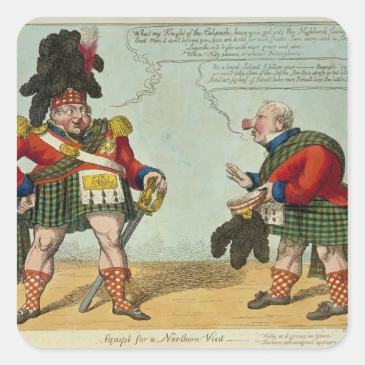 Apparaat voor een noordelijk bezoek, 1822 vierkante sticker (Voorkant)