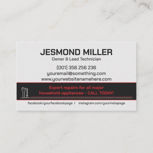 Apparaatreparatie - Professioneel Modern Visitekaartje (Achterkant)