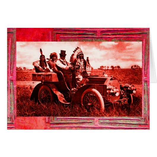 APPARATEN EN GERONIMO DIE EEN MOTORAUTO BESTUDEREN (Voorkant Horizontaal)