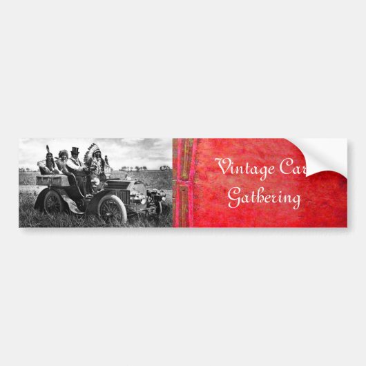 APPARATEN EN GERONIMO DIE EEN MOTORAUTO BESTUDEREN BUMPERSTICKER (Voorkant)