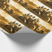 APPARATEN EN GERONIMO DIE EEN MOTORAUTO BESTUDEREN CADEAUPAPIER (Hoek)