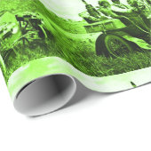 APPARATEN EN GERONIMO DIE EEN MOTORAUTO BESTUDEREN CADEAUPAPIER (Rol Hoek)