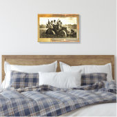 APPARATEN EN GERONIMO DIE EEN MOTORAUTO BESTUDEREN CANVAS AFDRUK (Insitu (Slaapkamer))