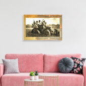 APPARATEN EN GERONIMO DIE EEN MOTORAUTO BESTUDEREN CANVAS AFDRUK (Insitu (Woonkamer))