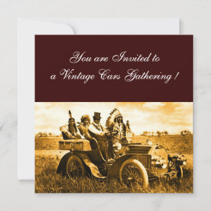 APPARATEN EN GERONIMO DIE EEN MOTORAUTO BESTUDEREN KAART