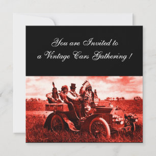 APPARATEN EN GERONIMO DIE EEN MOTORAUTO BESTUDEREN KAART