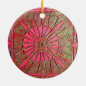 APPARATEN EN GERONIMO DIE EEN MOTORAUTO BESTUDEREN KERAMISCH ORNAMENT (Achterkant)