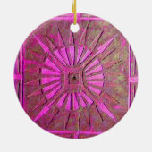 APPARATEN EN GERONIMO DIE EEN MOTORAUTO BESTUDEREN KERAMISCH ORNAMENT (Achterkant)