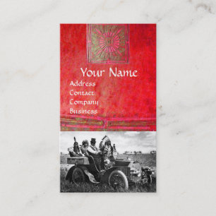 APPARATEN EN GERONIMO DIE EEN MOTORAUTO BESTUDEREN VISITEKAARTJE